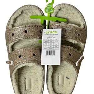CROCS Glitter Slippers - Gold 8W